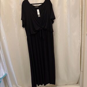 Lane Bryant Black Dolman Sleeve Tie Front Maxi